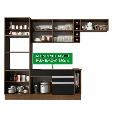 Cozinha Completa Safira com Armário e Balcão + Tampo Madesa