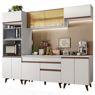 Cozinha Completa Reims com Armário e Balcão Branco Madesa