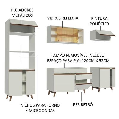 Cozinha Completa Reims com Armário e Balcão Branco Madesa