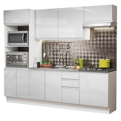 Cozinha Completa Mdf Madesa Acordes Frentes Branco Brilho