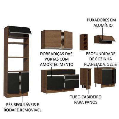 Cozinha Completa Vicenza com Armário e Balcão + Tampo Madesa