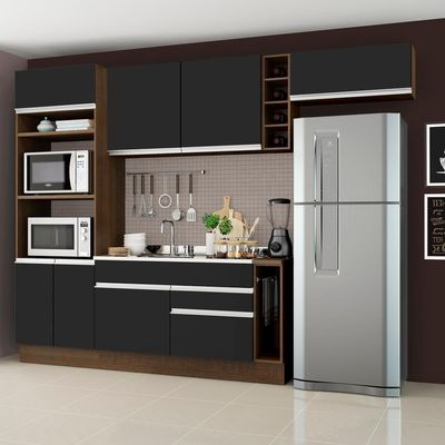 Cozinha Completa Madesa Com Armário E Balcão Rustic/preto