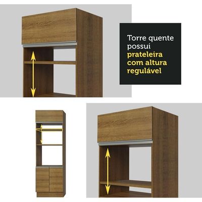 Cozinha Completa Vicenza Rustic Crema Armário Balcão Madesa