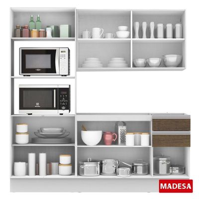 Cozinha Acordes Glamy Rustic MDF 2 Gavetas 8 Portas Madesa