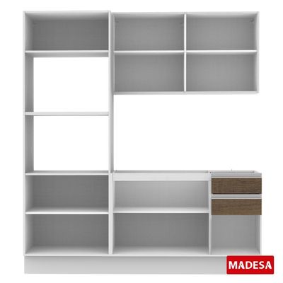 Cozinha Acordes Glamy Rustic MDF 2 Gavetas 8 Portas Madesa
