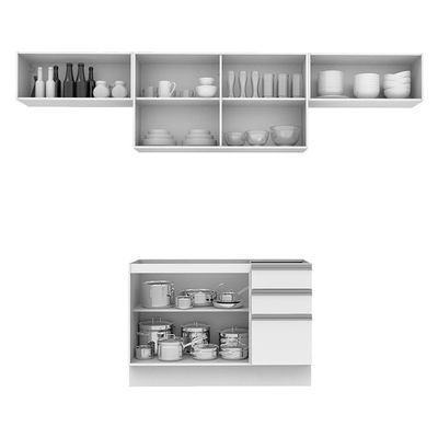 Cozinha Marina Branco com Armário e Balcão Madesa