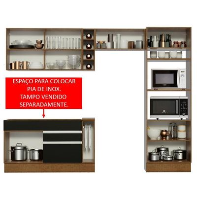 Cozinha Completa  Cristal Armário e Balcão (sem Tampo E Pia)