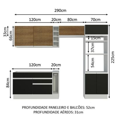 Cozinha Completa com Armário e Balcão (sem tampo e pia)