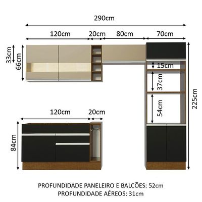 Cozinha Completa  Cristal Armário e Balcão (sem Tampo E Pia)