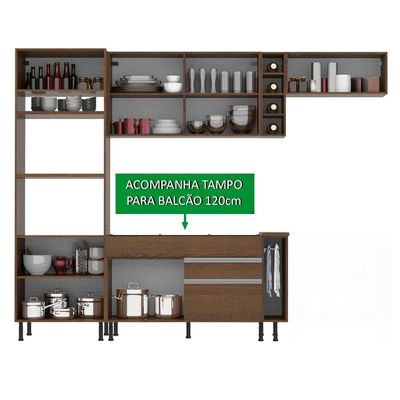 Cozinha Completa Vicenza com Armário e Balcão + Tampo Madesa