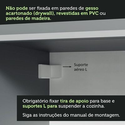 Armário De Cozinha Completa Suspenso 160cm Cinza Nice Madesa 02 Cinza