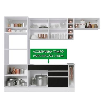 Cozinha Completa Safira com Armário e Balcão + Tampo Madesa