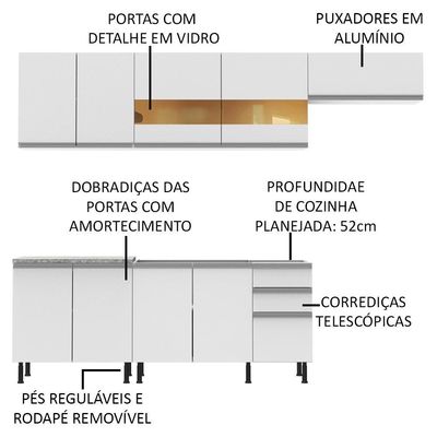 Cozinha Completa Marcela com Armário e Balcão Madesa