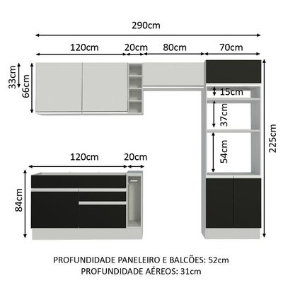 Cozinha Completa com Armário e Balcão (sem Tampo e Pia)