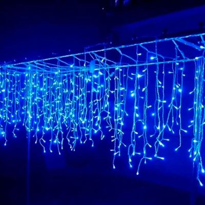 Cascata Pisca 320 Leds Azul Natal Fio Branco De 3x2m E 220v