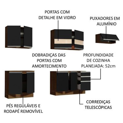 Cozinha Completa Marcela com Armário e Balcão Madesa