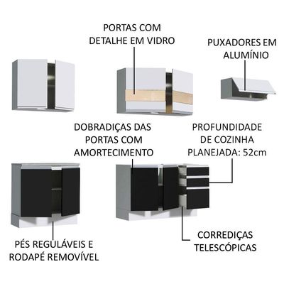 Cozinha Completa Marcela com Armário e Balcão Madesa