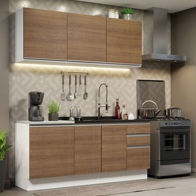 Cozinha Completa 180005 Com Armário E Balcão Branco/Rustic