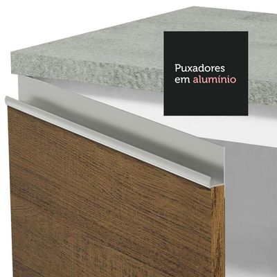 Armário De Cozinha 180Cm Glamy 12 Branco/Rustic
