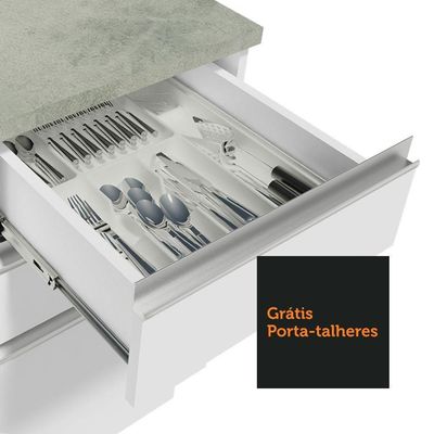 Armário De Cozinha 200Cm Branco Glamy 08 Branco