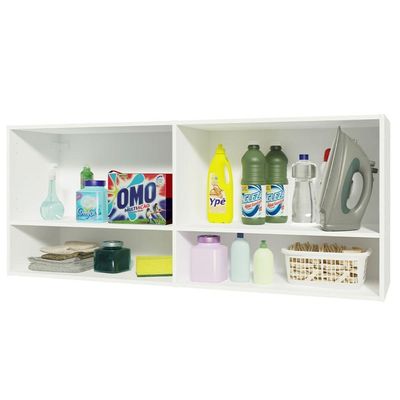 Armário Aéreo 120 Cm 2 Portas 2 Nichos Branco Para área De