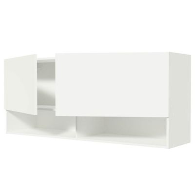 Armário Aéreo 120 Cm 2 Portas 2 Nichos Branco Para área De