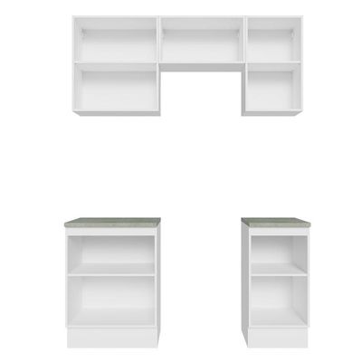 Armário De Cozinha 160Cm Branco Glamy 07 Branco