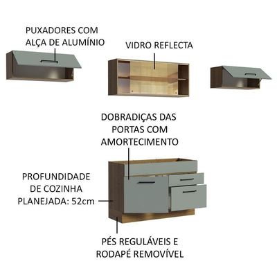 Cozinha Compacta Agata Rustic/Cinza Madesa
