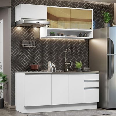Cozinha Completa 180008 Com Armário E Balcão Branco Branco