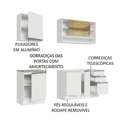 Cozinha Completa 180006 Com Armário E Balcão Branco Branco