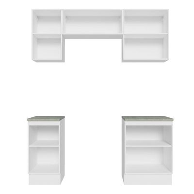 Armário De Cozinha 180Cm Branco Glamy 12 Branco