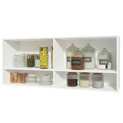 Armário Aéreo 120 Cm 2 Portas 2 Nichos Branco Para Cozinha