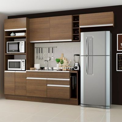 Cozinha Safira com Armário e Balcão sem Tampo e Pia Madesa