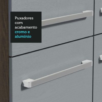 Armário De Cozinha Completa 325cm Rustic/cinza Emilly Madesa