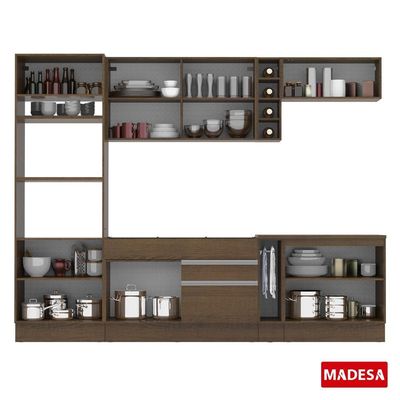 Cozinha Completa Vicenza Rodapé Rustic Armário Balcão Madesa
