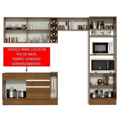 Cozinha Completa Cristal Armário e Balcão (sem Tampo E Pia)