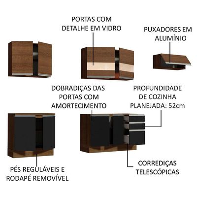 Cozinha Completa Marcela com Armário e Balcão Madesa