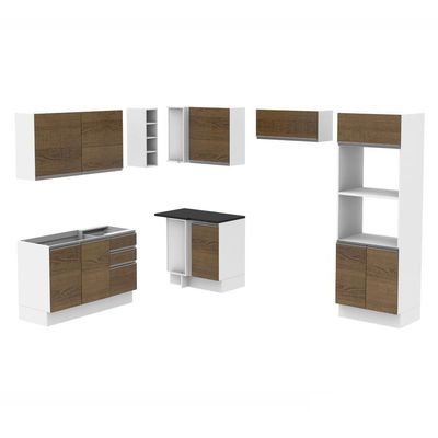 Cozinha Completa Acordes Glamy Rustic 100% MDF Canto Madesa
