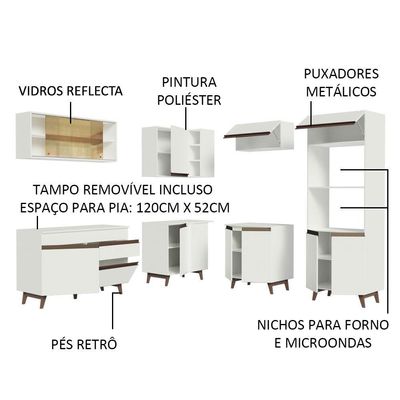 Cozinha Completa de Canto Reims com Armário Balcão Madesa