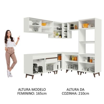 Cozinha Completa de Canto Reims com Armário Balcão Madesa