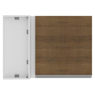 Armário Aéreo de Canto Glamy 100%MDF 1Porta BR/Rustic Madesa