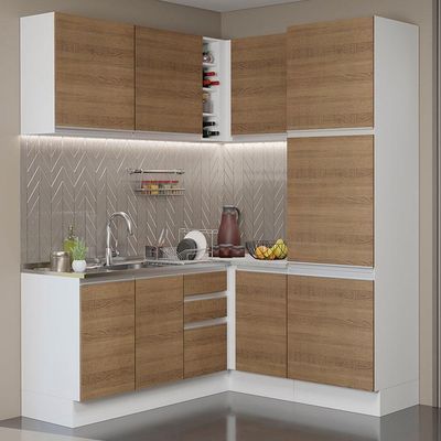 Cozinha Completa 329001 Com Armário E Balcão Branco/Rustic