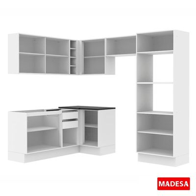Cozinha Completa Acordes Glamy Branco 100% MDF Canto Madesa