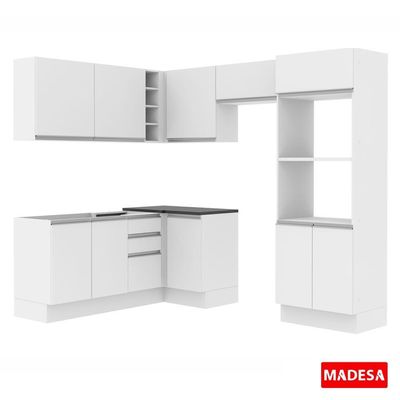 Cozinha Completa Acordes Glamy Branco 100% MDF Canto Madesa