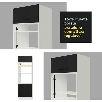 Cozinha Completa 479001 Com Armário E Balcão Branco/Preto