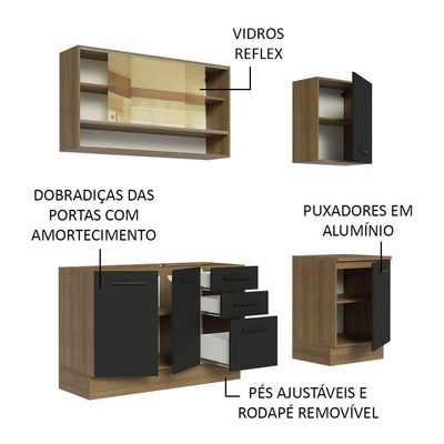 Cozinha Completa Madesa Agata 180002 Com Armário E Balcão