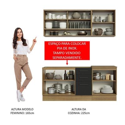Cozinha Completa Madesa Agata 180002 Com Armário E Balcão