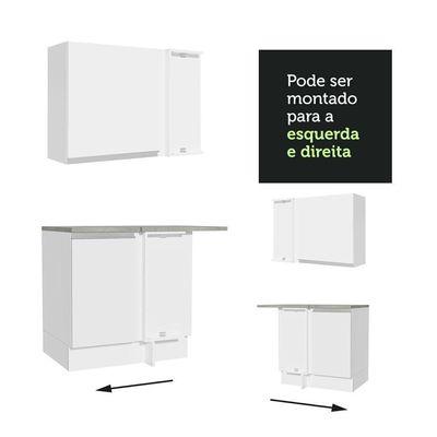 Armário De Cozinha 349Cm Branco Glamy 06 Branco