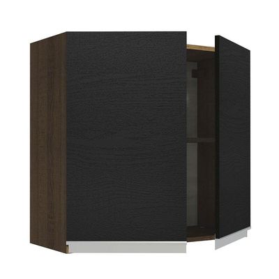 Armário Aéreo 70 Cm 2 Portas Rustic/preto Glamy Rustic/preto