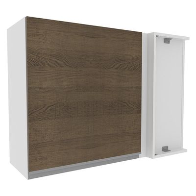 Armário Aéreo de Canto Glamy 1 Porta Branco/Rustic Madesa